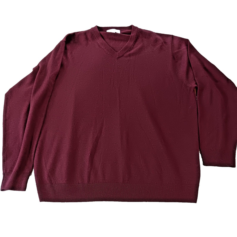 Turnbury Sweater Men Size XL Red Extra‎ Fine Merino Wool Casual Preppy